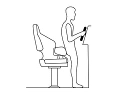 Seat H52 Flip-Up Carbon Black/Aqua Stitch