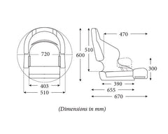 Seat H52 Flip-Up Dk Grey/Mid Grey