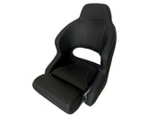 Seat H52 Flip-Up Carbon Black/Aqua Stitch