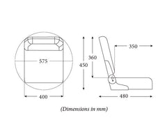 Seat SC40 Fold DkGry/MidGry Piping