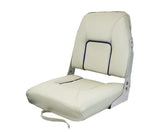 Seat S40 Fold Off Wht/DkBlue Piping