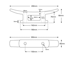 Cleat-Docking - Alloy 350mm