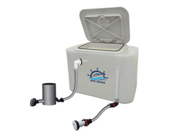 Live Bait Tank, 30 Litre With Flowrite Fittings, No Pump C/W Black Hatch