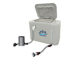 Live Bait Tank, 30 Litre With Flowrite Fittings, No Pump C/W Black Hatch