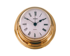 Clock CP Brass Blk 95mm
