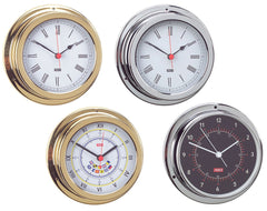 Clock CP Brass Blk 95mm