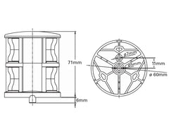 NavLight LED 12M Bk TriWh