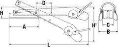 VETUS Extendable Self-Launching Hinged Bow roller P104340