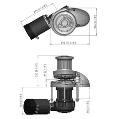 VETUS RC12-12, 12V, 1200W 90TDC CW Chainwheel + Capstan P104912