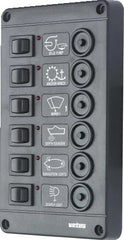 VETUS Switch panel type P 6 with 6 circuit breakers, 12 V P6CB12