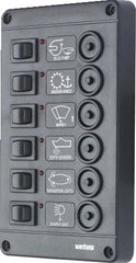 VETUS Switch panel type P 6 with 6 circuit breakers, 12 V P6CB12
