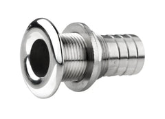VETUS Thru-hull, stainless steel (AISI 316), rounded flange, polished finish, G1 1/2'', with hose connection Ø 44 mm QF05MH-44