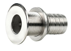 VETUS Thru-hull, stainless steel (AISI 316), flush flange, polished finish, G3/8'', with hose connection Ø 15 mm QG05MC-15