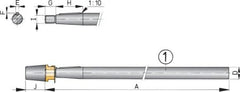 VETUS Propeller shaft incl. nut with zinc anode Ø 25 mm, length 1000 mm SA25/1000