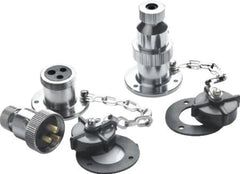 VETUS Watertight plug and socket with 2 pins, large model, chromium plated brass SC29L
