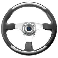 VETUS Three spoke steering wheel, Ø 30 cm, black with aluminium inserts SWCRUISER