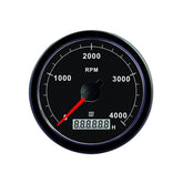 VETUS Revolution counter/hour counter, black, 12/24 V, (0-4000 RPM), cut-out size Ø 100 mm TACHB4000