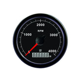 VETUS Revolution counter/hour counter, black, 12/24 V, (0-4000 RPM), cut-out size Ø 100 mm TACHB4000