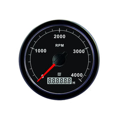 VETUS Revolution counter/hour counter, black, 12/24 V, (0-4000 RPM), cut-out size Ø 100 mm TACHB4000