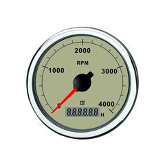 VETUS Revolution counter/hour counter, cream, 12/24 V, (0-4000 RPM), cut-out size Ø 100 mm TACHN4000