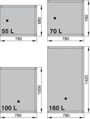 VETUS Waste water tank, 100 L (incl. right angle hose connections of Ø 16 and Ø 38 mm) TANKV100