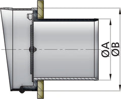 VETUS Synthetic transom exhaust connection with check valve, TC125, Ø 125 mm TC125