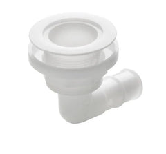 VETUS Thru-hull, 90 degree angled with low flange, Delrin, for hose Ø 25 mm (1") THRH25BL