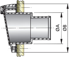 VETUS Synthetic transom exhaust connection with check valve Ø 45 mm TRC45PV
