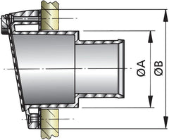 Vetus Synthetic transom exhaust connection with check valve Ø 90 mm TRC90PV