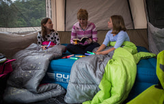 Coleman™ Green Fyrefly Kids Sleeping Bag, Comfort Cuff, ThermoTech® Insulation, Glow in the Dark, Interior pocket, Temp Rating: 7°C, Machine Washable, Max User Height 152cm, 167 x 66 cm