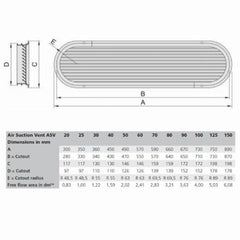 VETUS Louvred Air Suction Vent ASV100