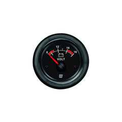 VETUS Voltmeter, black, 12 V (10-16 V), cut-out size Ø 52 mm VLT12B