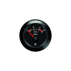 VETUS Voltmeter, black, 12 V (10-16 V), cut-out size Ø 52 mm VLT12B