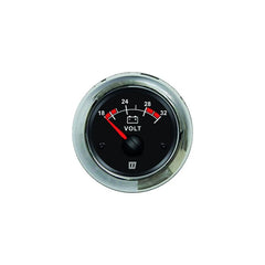 VETUS Voltmeter, black, 24 V (20-32 V), cut-out size Ø 52 mm VLT24B