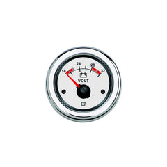 VETUS Voltmeter, white, 24 V (20-32 V), cut-out size Ø 52 mm VLT24W