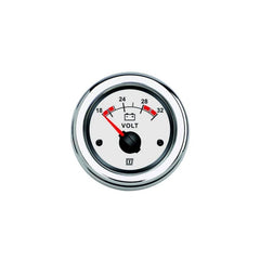 VETUS Voltmeter, white, 24 V (20-32 V), cut-out size Ø 52 mm VLT24W