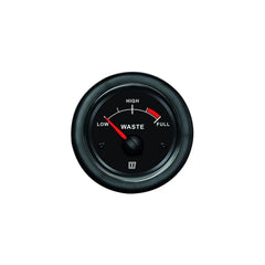 VETUS Waste water level indicator, black, 12 / 24 V, cut-out size Ø 52 mm (excl. sensor) WASTB