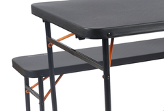Wildtrak™ 3pc Picnic Table & Bench Set, Vacuum Moulded, Auto Lock, Folds Flat for Storage, Carry Handle, Great for Families, Camping Outdoors