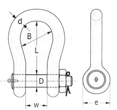 SHACKLE BOW GRADE S SAFETY 12T ORANGE