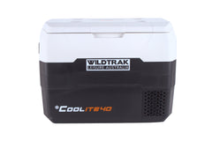 Wildtrak™ Coolite 40L Portable Fridge/Freezer, Simple Control Buttons, LED Lights, Fast Freezing, USB Charging, Quality Compressor, Low Noise, 4 Cup Blow Mould Top, 12/240V Power Leads, Built-in Tie Down Points, Heavy Duty Transit Bag