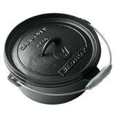 Cast Iron 4.5 Quart Heavy Duty Pre-Seasoned Round Camp Oven with Lip and Handle