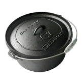 Cast Iron 9 Quart Heavy Duty Pre-Seasoned Round Camp Oven with Lip and Handle 31x16cm