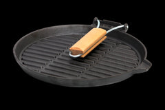 Wildtrak™ Pre-Seasoned Cast Iron Round Skillet/Grill Pan with Wooden Handle 24cm