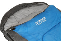 Wildtrak™ Forrest Hooded Sleeping Bag, 5-10°C, Breathable Lining, Ripstop Fabric, Auto Lock Zips, Sewn-in Storage Pocket, Hanging Loop, Storage Bag, 75x230cm
