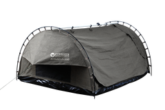 Wildtrak™ Augustus 1100 Easy Setup Swag 400gsm Heavy Duty Ripstop Canvas, Ultra Fine Mesh, Aluminium Poles, High Density Foam Mattress, Weatherproof, Durable, Carry Bag with Handles 110x215cm