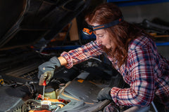 Premium Headlamp, Rechargeable, Multi Light inc Amber, Dual Power, Motion Sensor, Adjustable Brightness, Magnetic Base, USB-C Fast Charge, Water and Dust Resistant, Suitable for Work or Camping