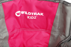 WILDTRAK™ KIDS Pink/Grey Foldable Camp Chair, Easy Clean Fabric, Drink Holder, Locking Device to Secure Legs into Place, Weight Rated 100kg, Carry Bag with Shoulder Strap