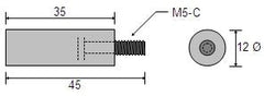 CDZ9-002 Bukh Zinc Pencil Anode B00E0450