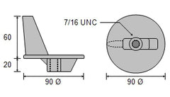 CDZ9-024 Mercury Racing Tab Zinc Anode