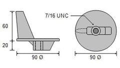 CDZ9-024 Mercury Racing Tab Zinc Anode